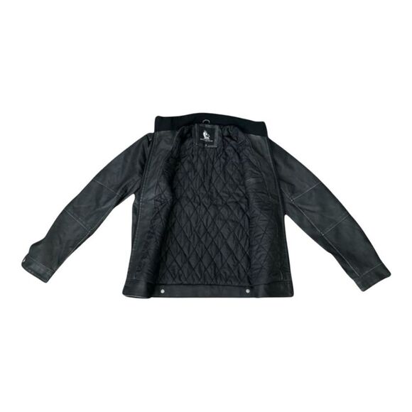 David Outwear Black Quilted PU Leather Bonanza Jacket with Zipper Closure Small - Picture 2 of 7